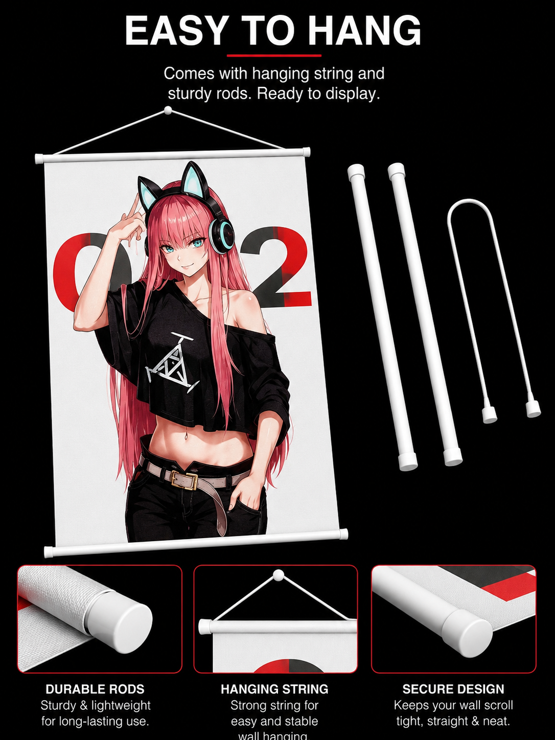 Darling in the Franxx: Cyber Gamer Wall Scroll