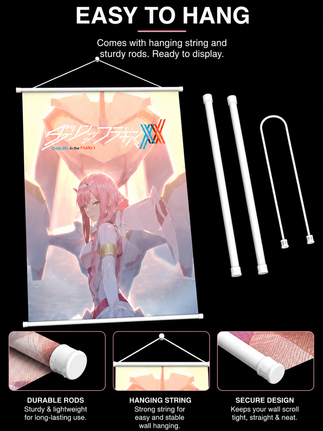 Darling in the Franxx: Zero Two & Strelizia Wall Scroll