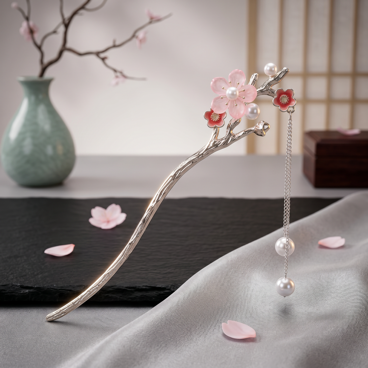 Blush Blossom Hairpin