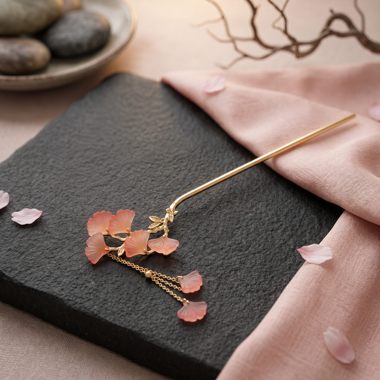 Sunset Petal Hairpin