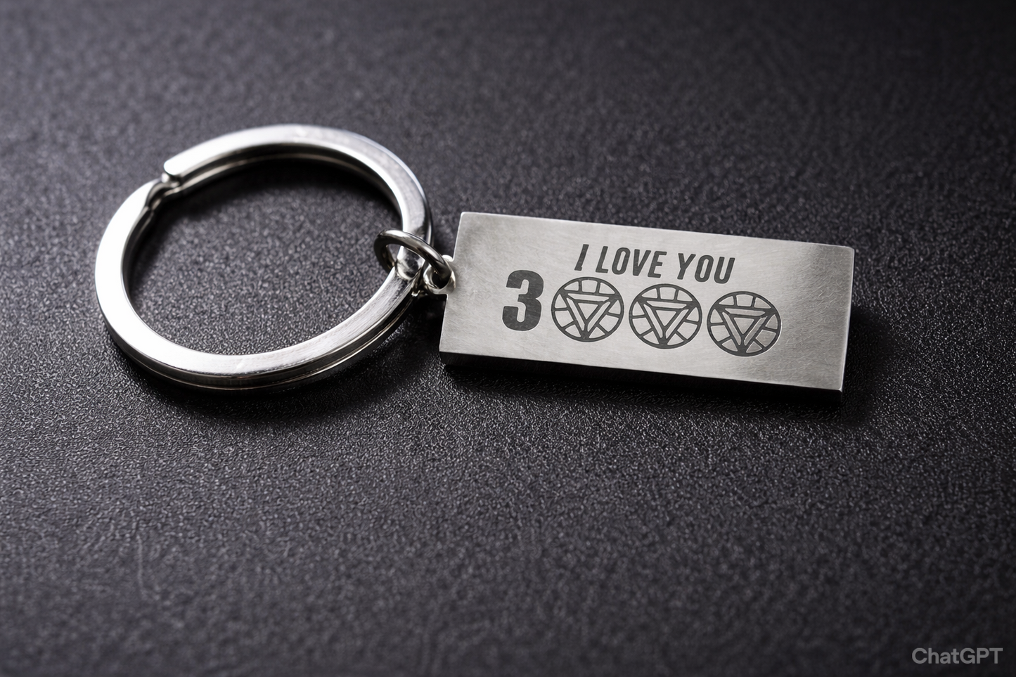 Iron Man "I Love You 3000" Engraved Metal Keychain
