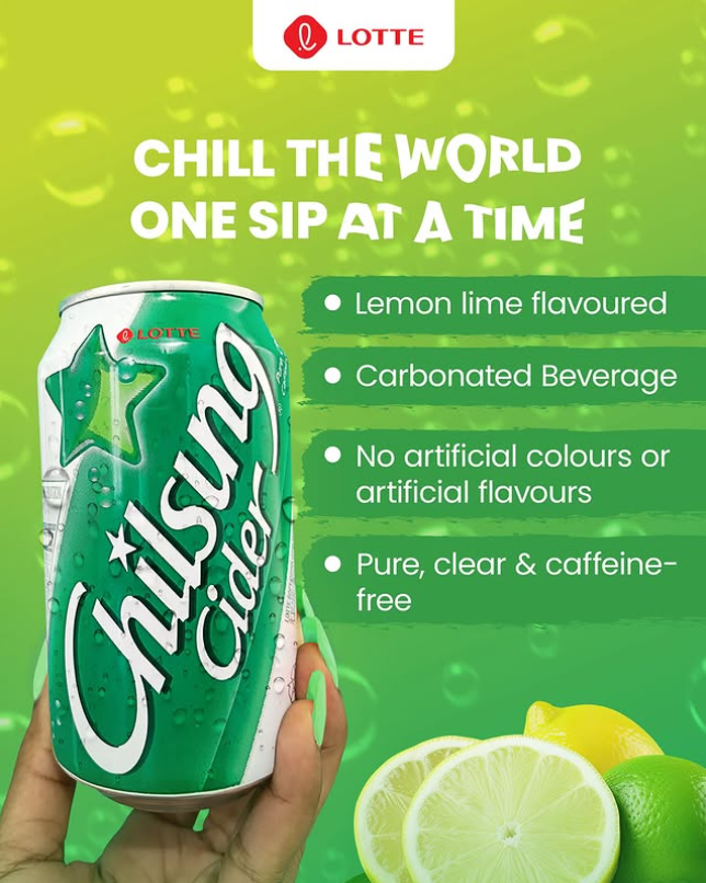 Lotte Chilsung Cider – Lemon-Lime (355ml Can)