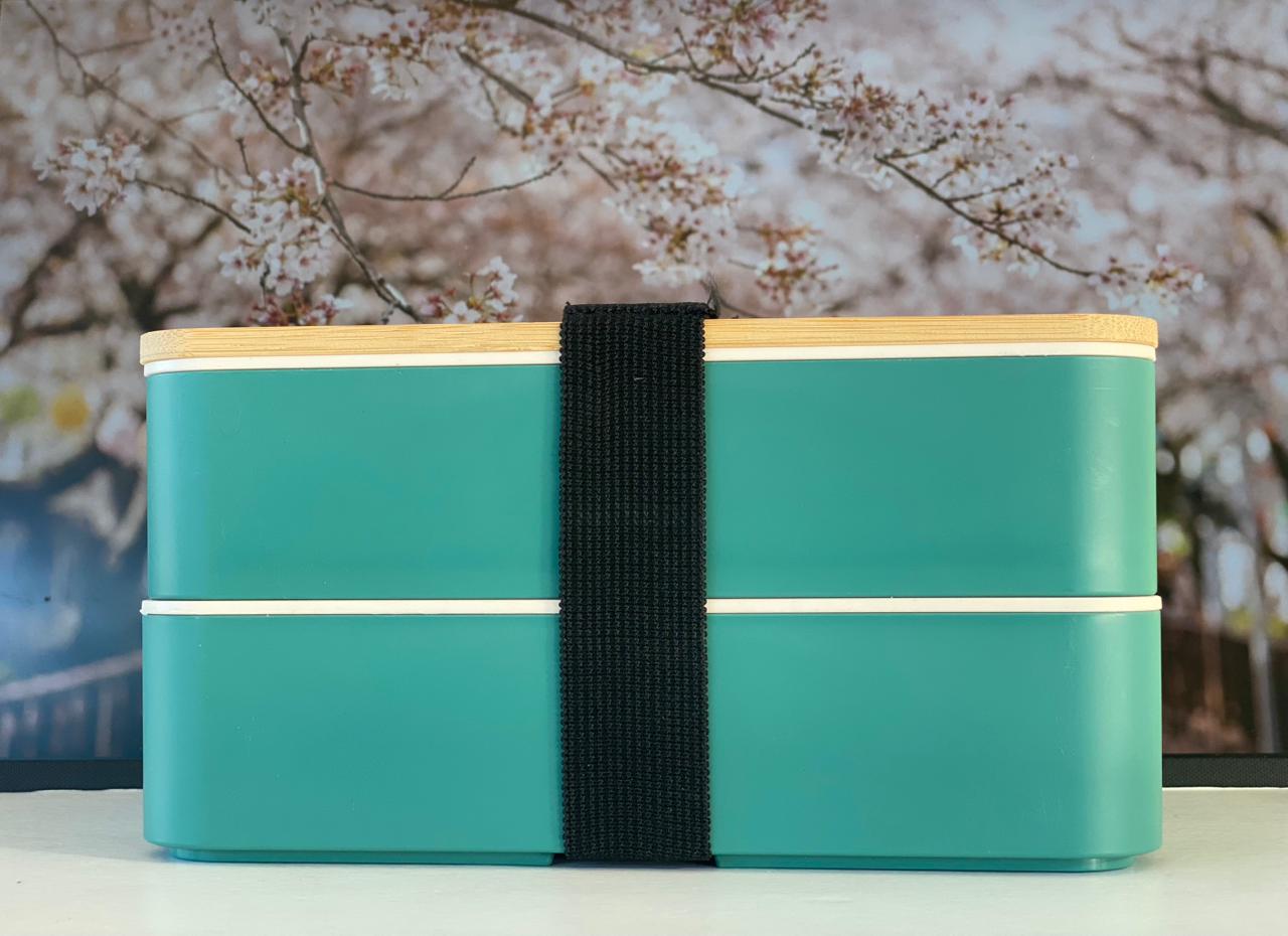 Two Compartment Stackable Green Bento Box