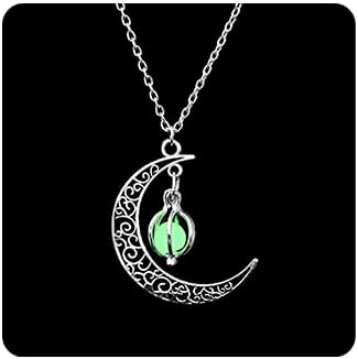 Crescent Moon Glow-in-the-Dark Necklace