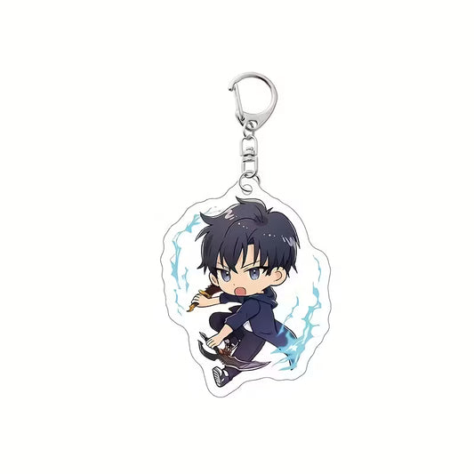 Sung Jinwoo (The Shadow Monarch) Chibi Acrylic Keychain - Blue Lightning Edition