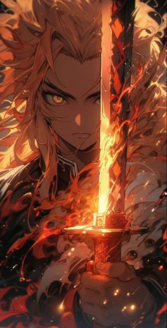 Fire Hashira (Rengoku) Metallic Poster