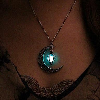 Crescent Moon Glow-in-the-Dark Necklace