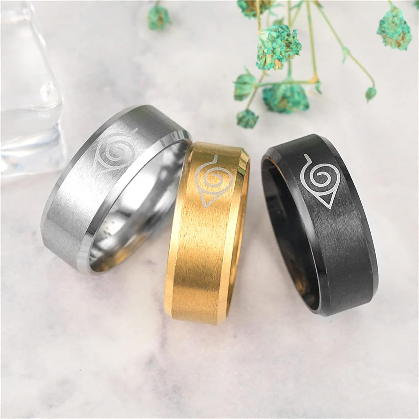 Silver Hidden Leaf Insignia Ring