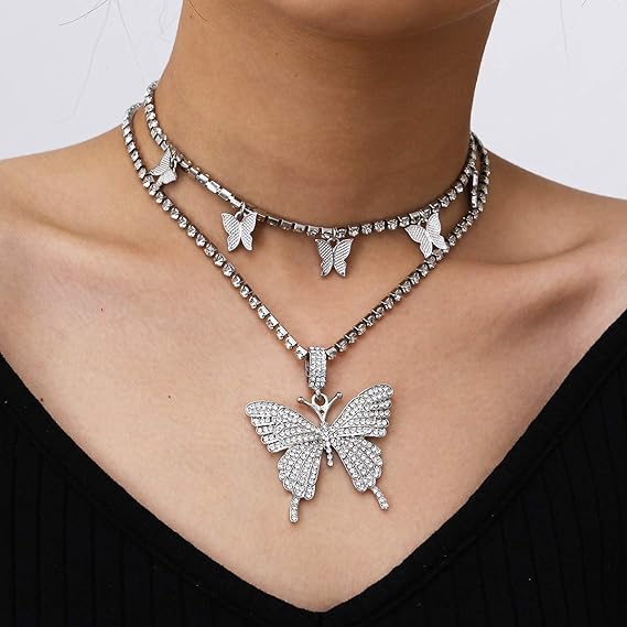 2-Piece Butterfly Necklace Set