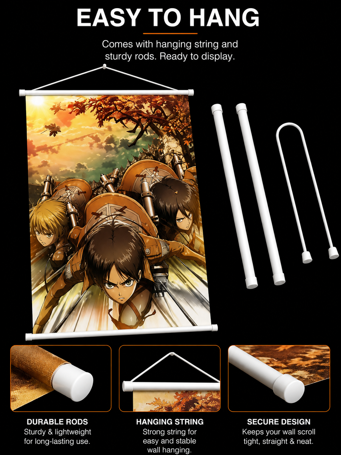 Attack on Titan: Shiganshina Trio Wall Scroll