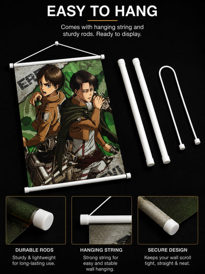 Attack on Titan: Eren & Levi Wall Scroll
