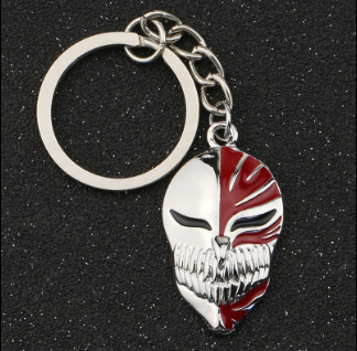 Metal Ichigo Hollow Mask Two-Piece Keychain