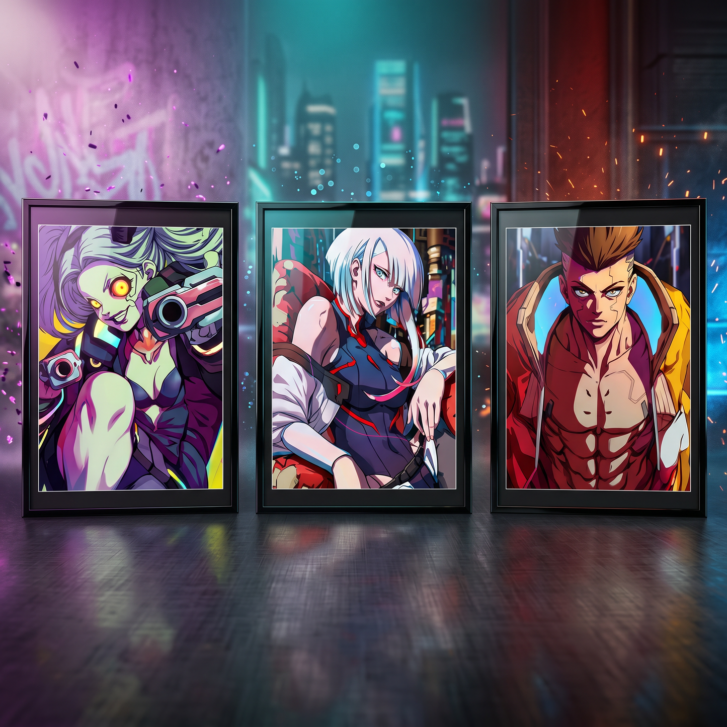 Cyberpunk: Edgerunners Chrome & Chaos 3D Poster
