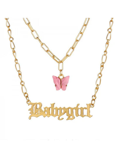 2-Piece Babygirl Necklace Set