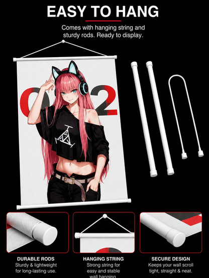 Darling in the Franxx: Cyber Gamer Wall Scroll