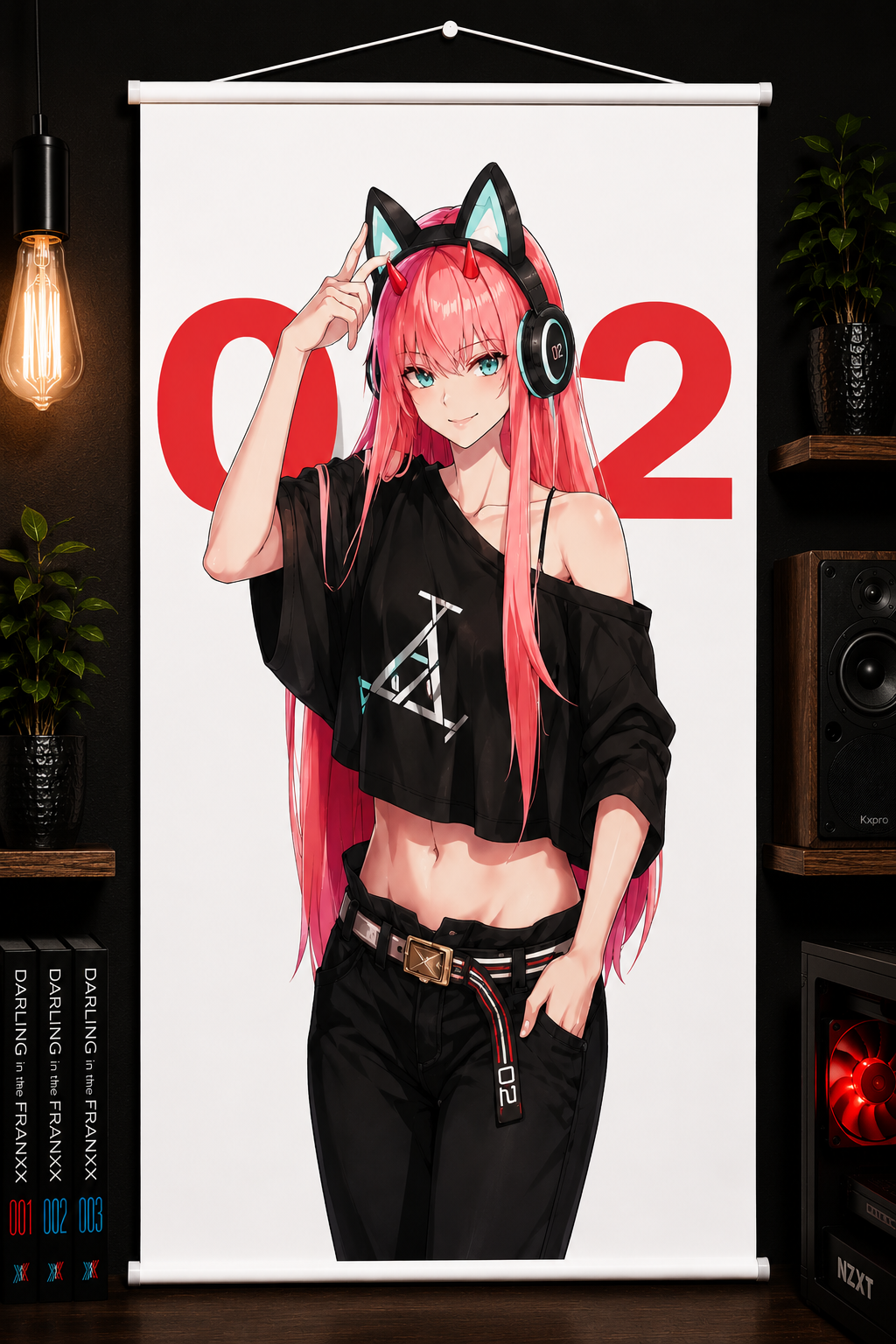 Darling in the Franxx: Cyber Gamer Wall Scroll