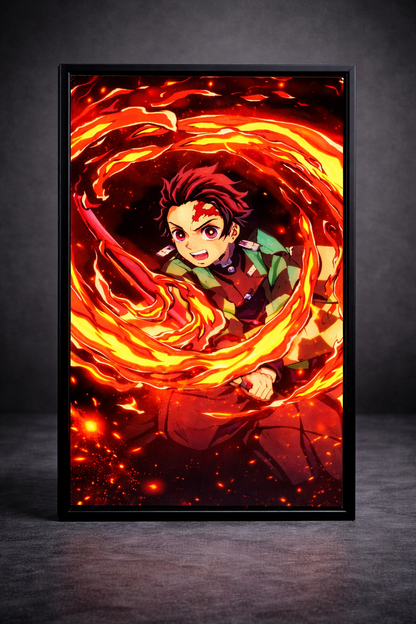 Demon Slayer: Tanjiro Breathing Technique 3D Poster