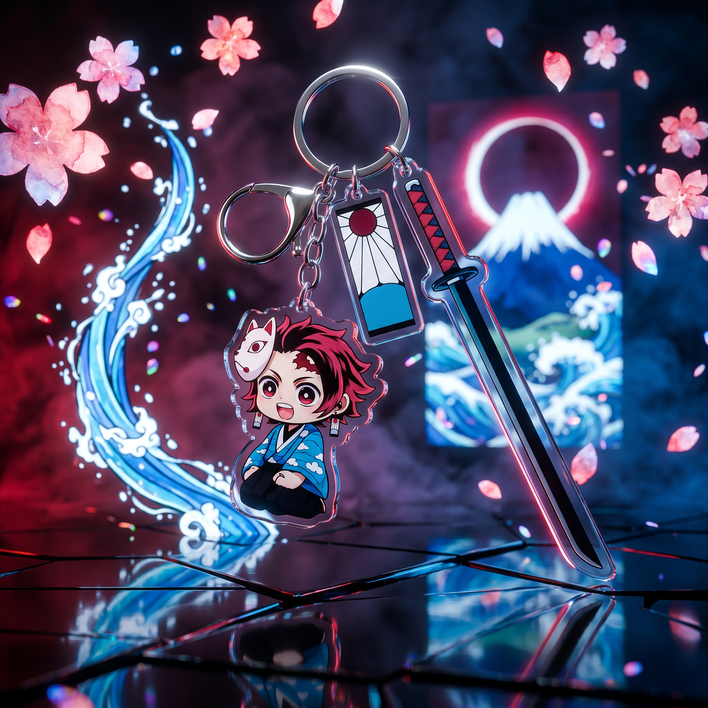 Demon Slayer 3-Piece Deluxe Acrylic Keychains