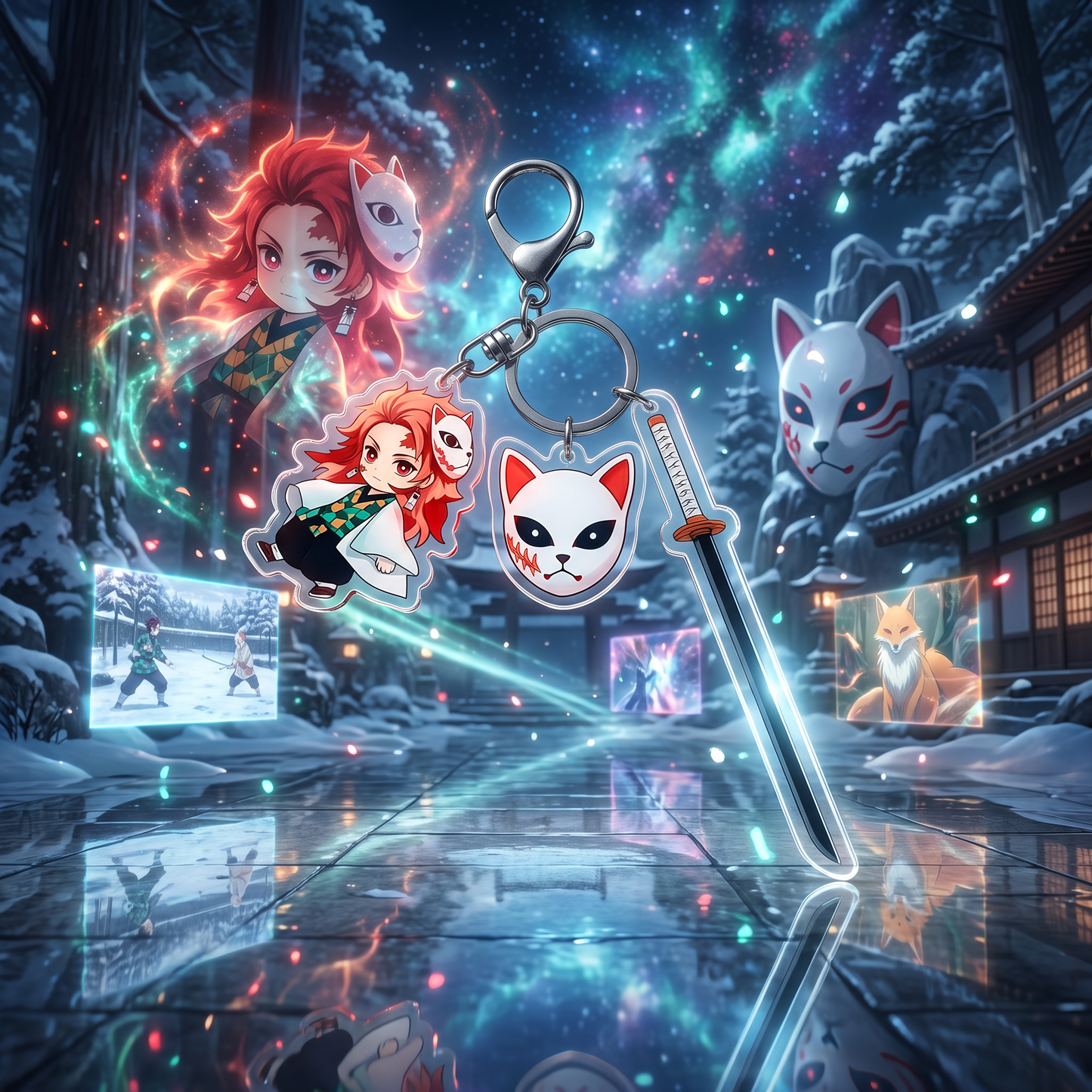 Demon Slayer 3-Piece Deluxe Acrylic Keychains