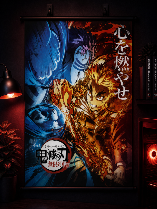 Demon Slayer: Rengoku vs. Akaza Wall Scroll