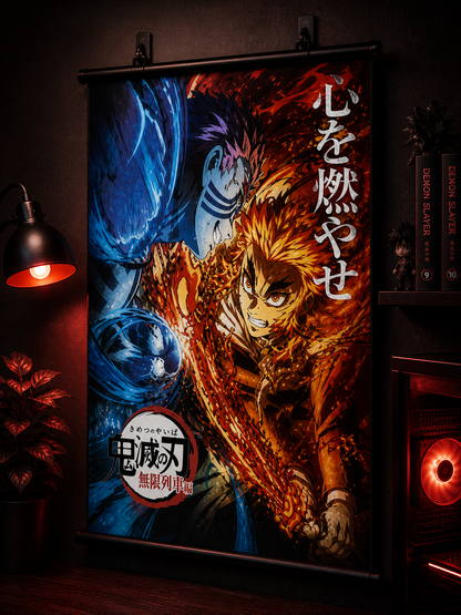 Demon Slayer: Rengoku vs. Akaza Wall Scroll