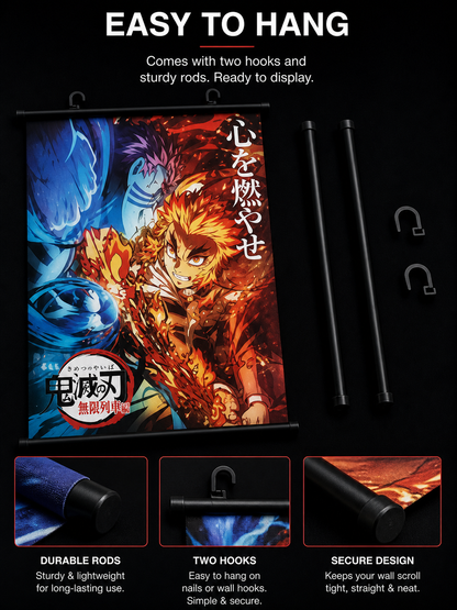 Demon Slayer: Rengoku vs. Akaza Wall Scroll