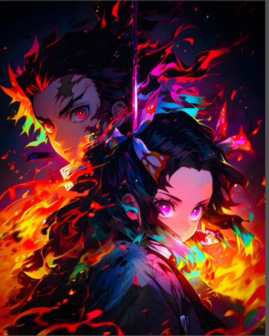 Tanjiro & Nezuko Metallic Poster