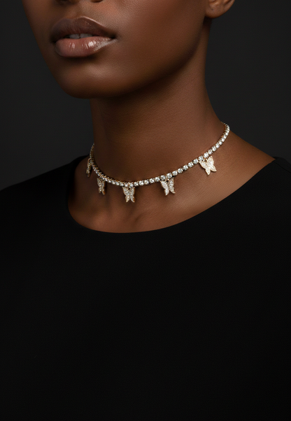 Butterfly Charm Choker