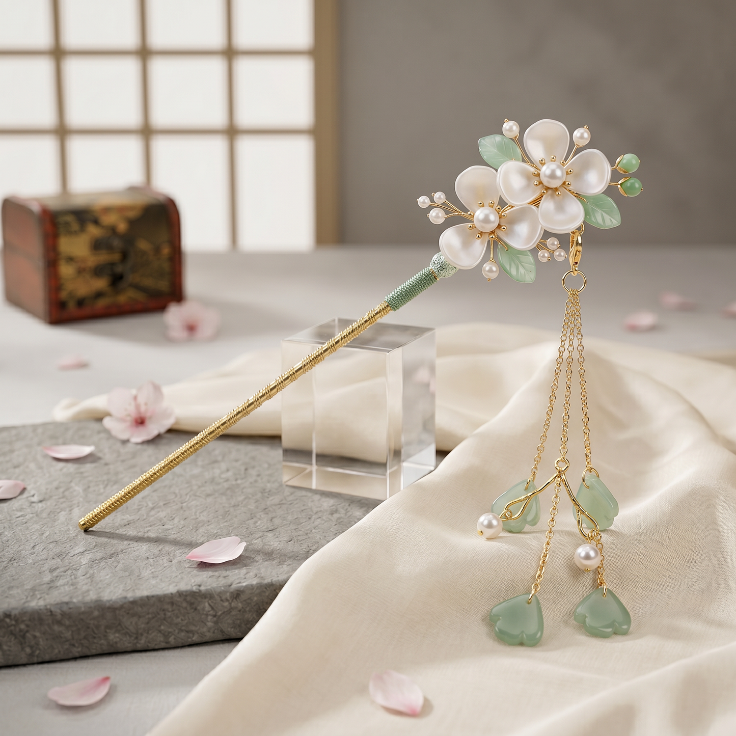 Jade Blossom Hairpin