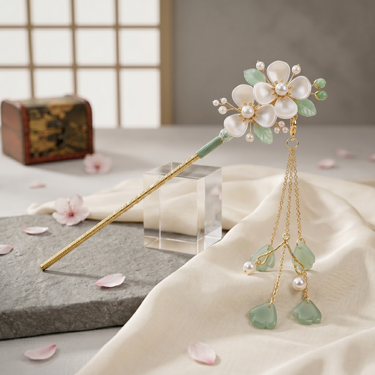 Jade Blossom Hairpin