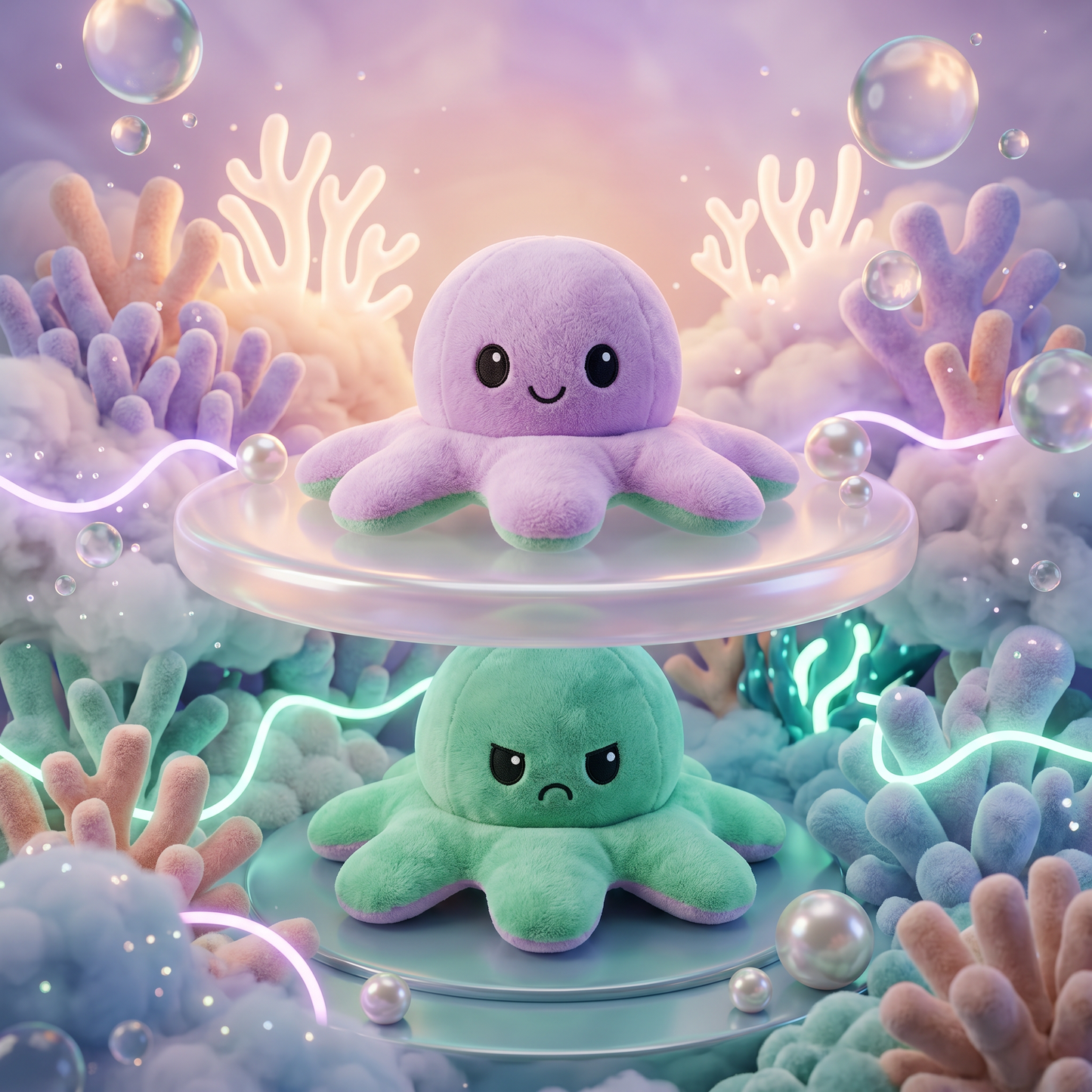 Mood-Flip Octopus Plush