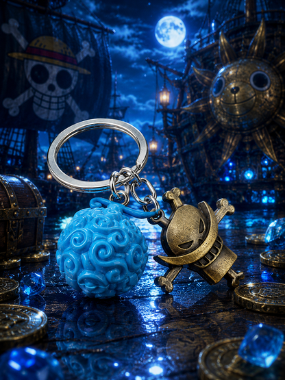 One Piece: 3D Devil Fruit & Emblem Keychains