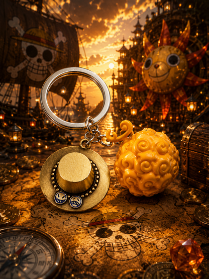 One Piece: 3D Devil Fruit & Emblem Keychains