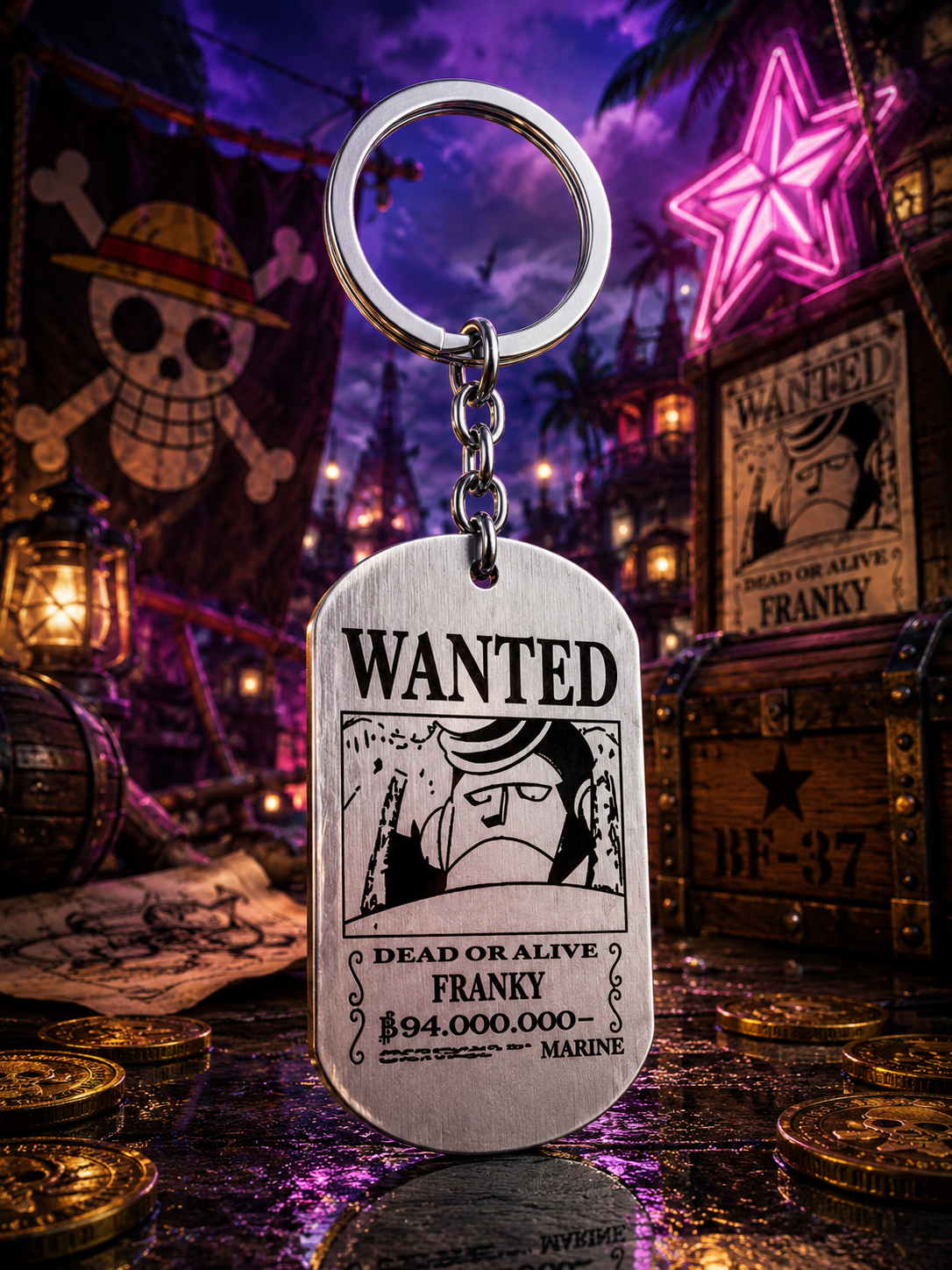 One Piece: Most Wanted Dog Tag Keychains