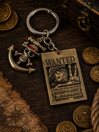 One Piece: Antique Bronze Wanted Poster Keychains