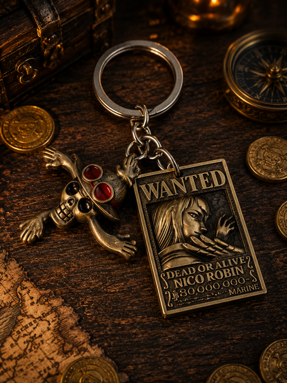 One Piece: Antique Bronze Wanted Poster Keychains