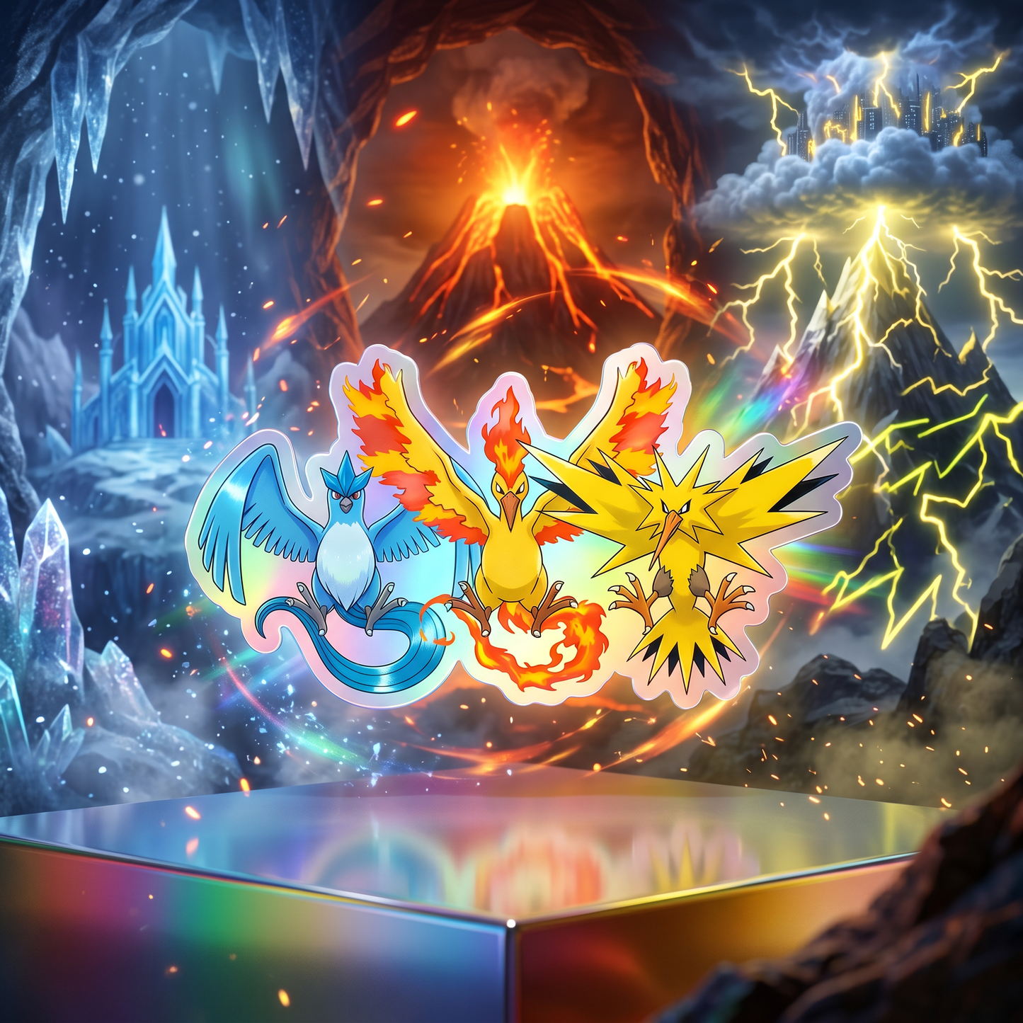 Pokemon: Legendary Wings Trio 3D Sticker