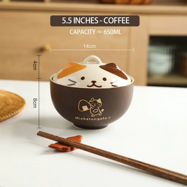 Cozy Cat Ramen Bowl - Coffee