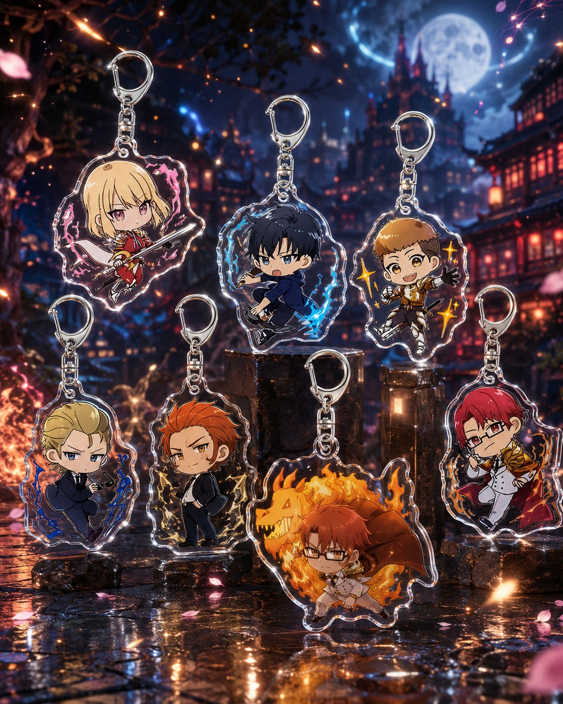 Solo Leveling: Chibi Character Acrylic Keychains