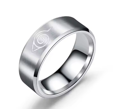 Silver Hidden Leaf Insignia Ring