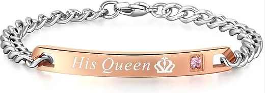 His Queen Rose Gold Chain Bracelet