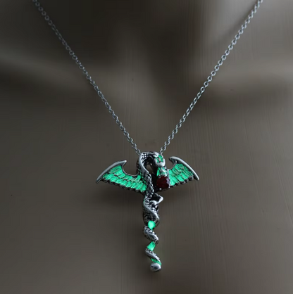 Glow in the Dark Dragon Necklace (Green)