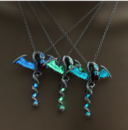 Glow in the Dark Dragon Necklace (Green)