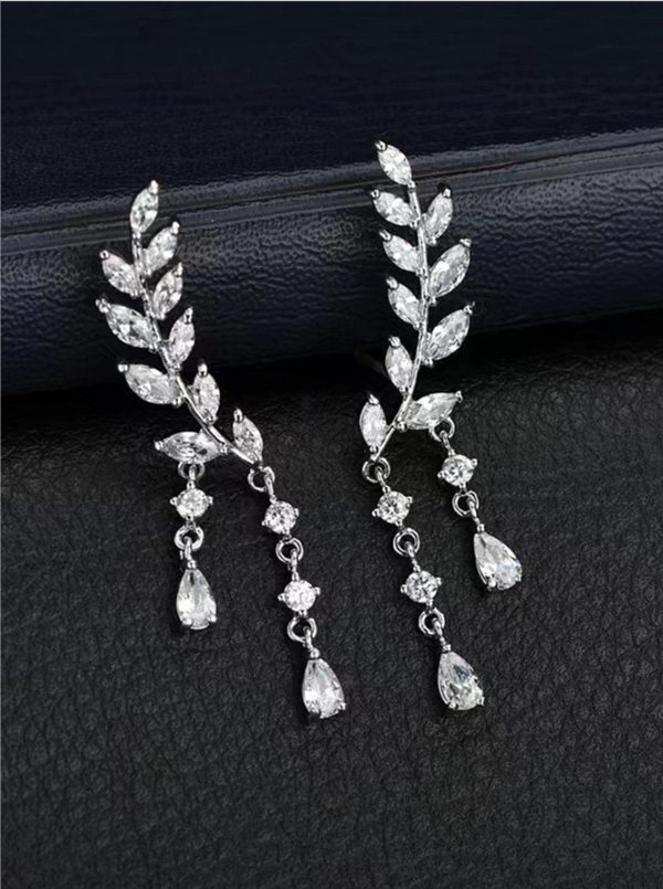 Diamond Leaf Earrings