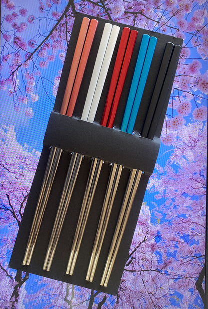 Half Red Metallic Chopstick