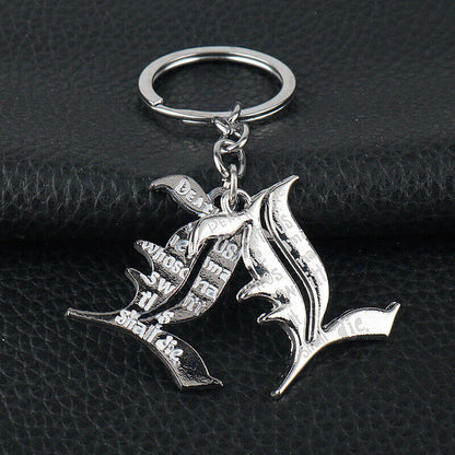 2-Piece L Silver Keychain